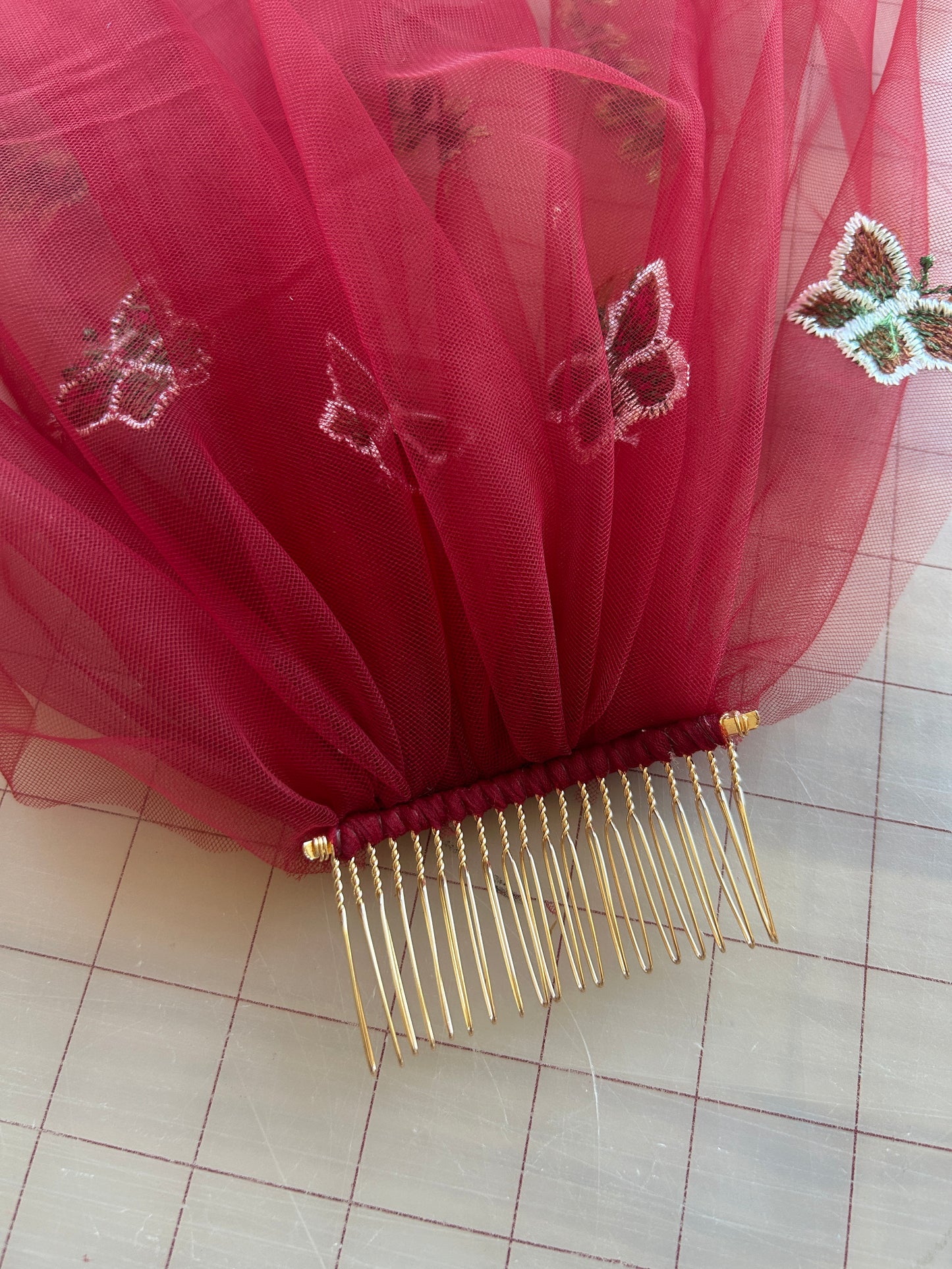 Red Wildflower (limited edition) | Floral Wedding Veil