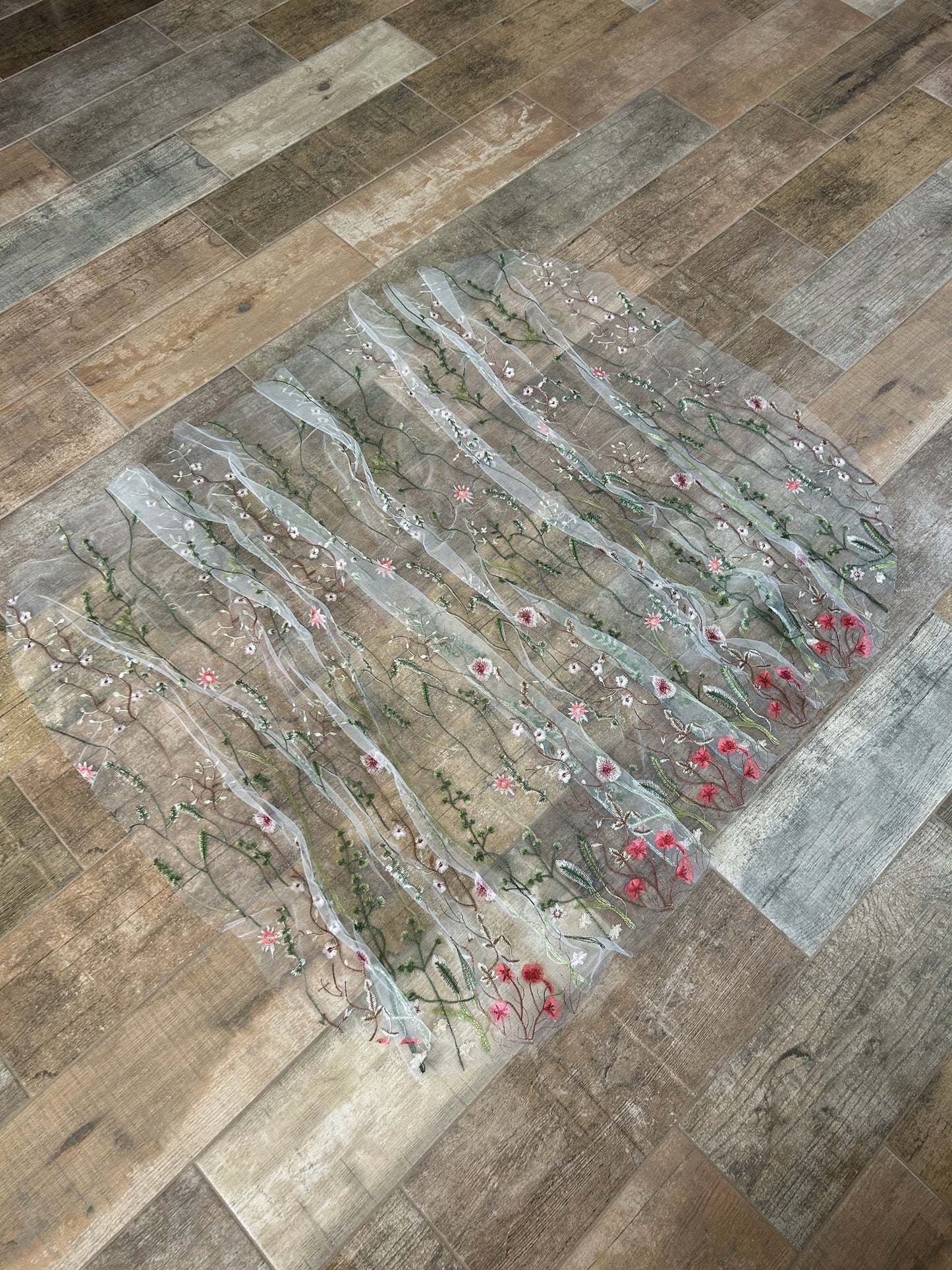 Shawl Cover Up | Floral Embroidery Veil Tulle