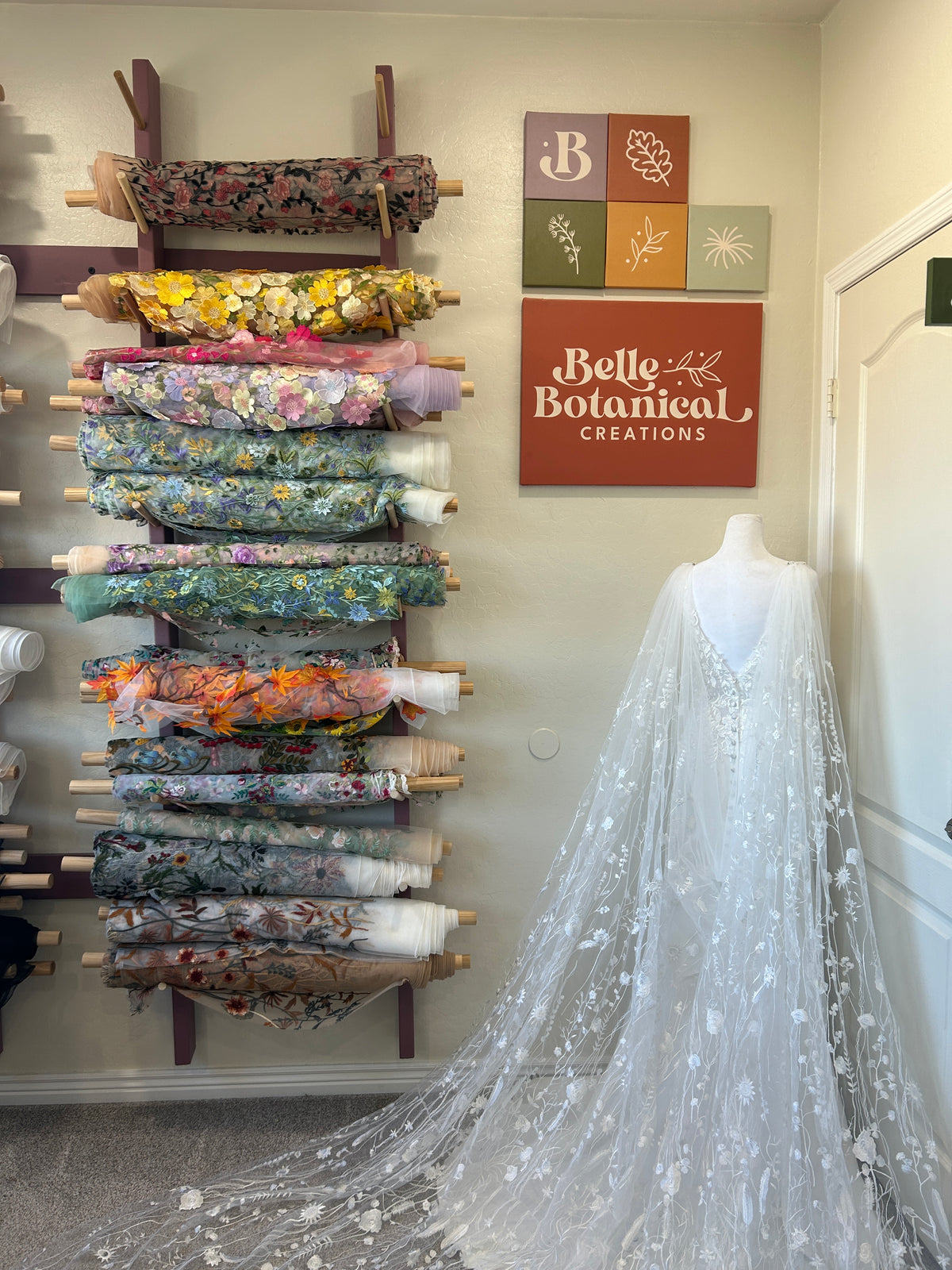 Ivory Wildflower Cape | Floral Wedding Veil