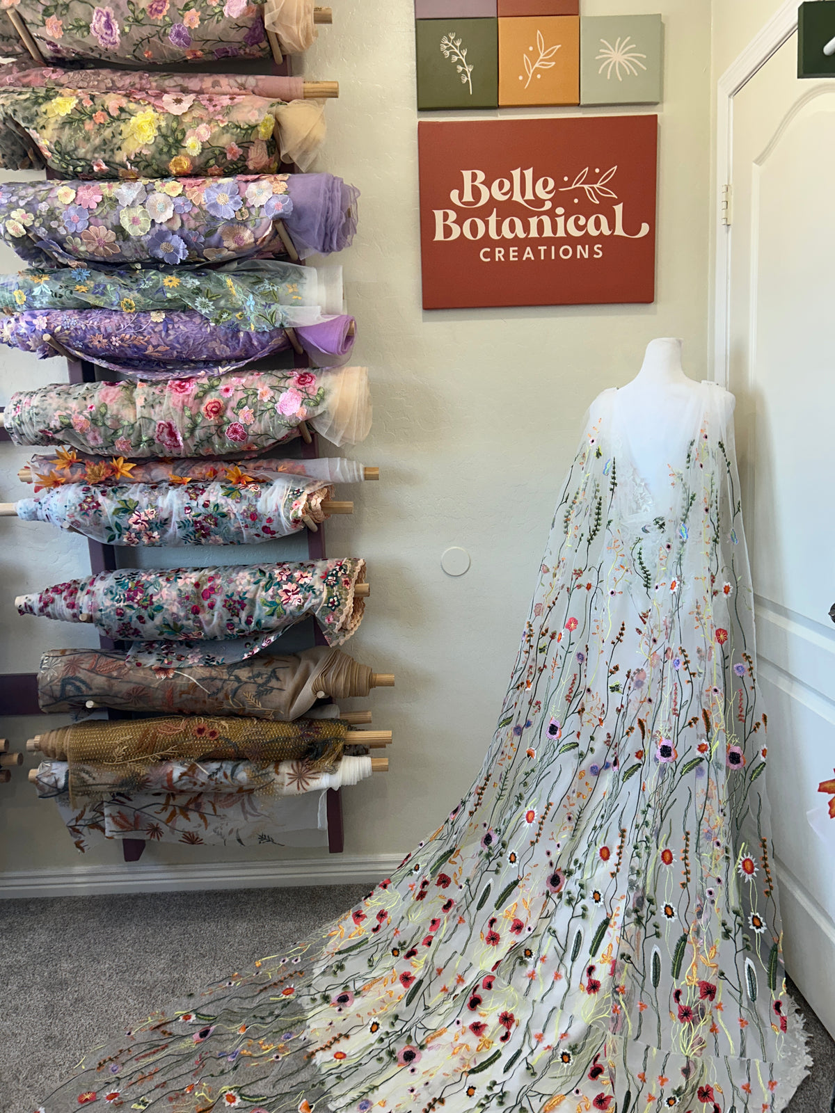 Orange Wildflower Cape | Floral Wedding Veil