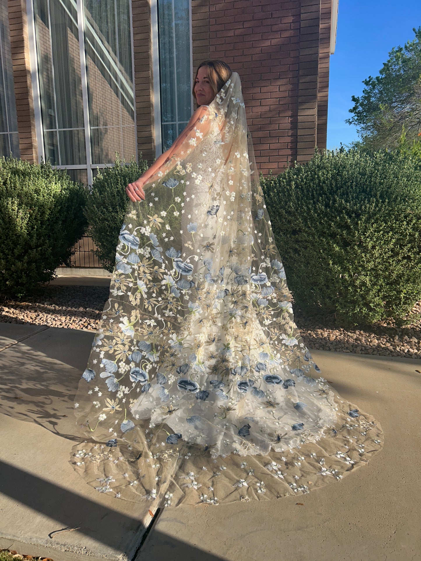 Blue Winter | Floral Wedding Veil