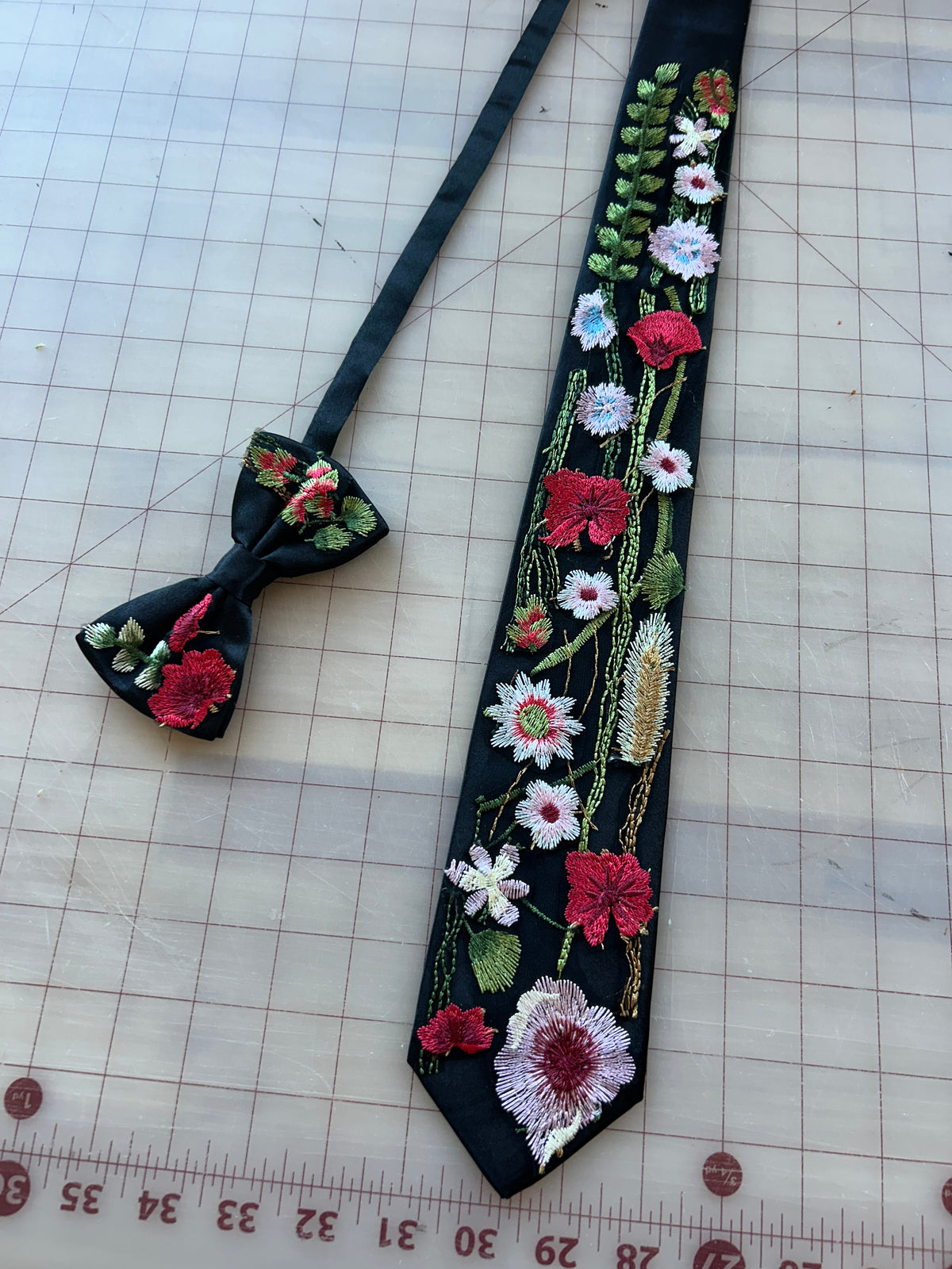 Vibrant Wildflower | Floral Embroidery Ties