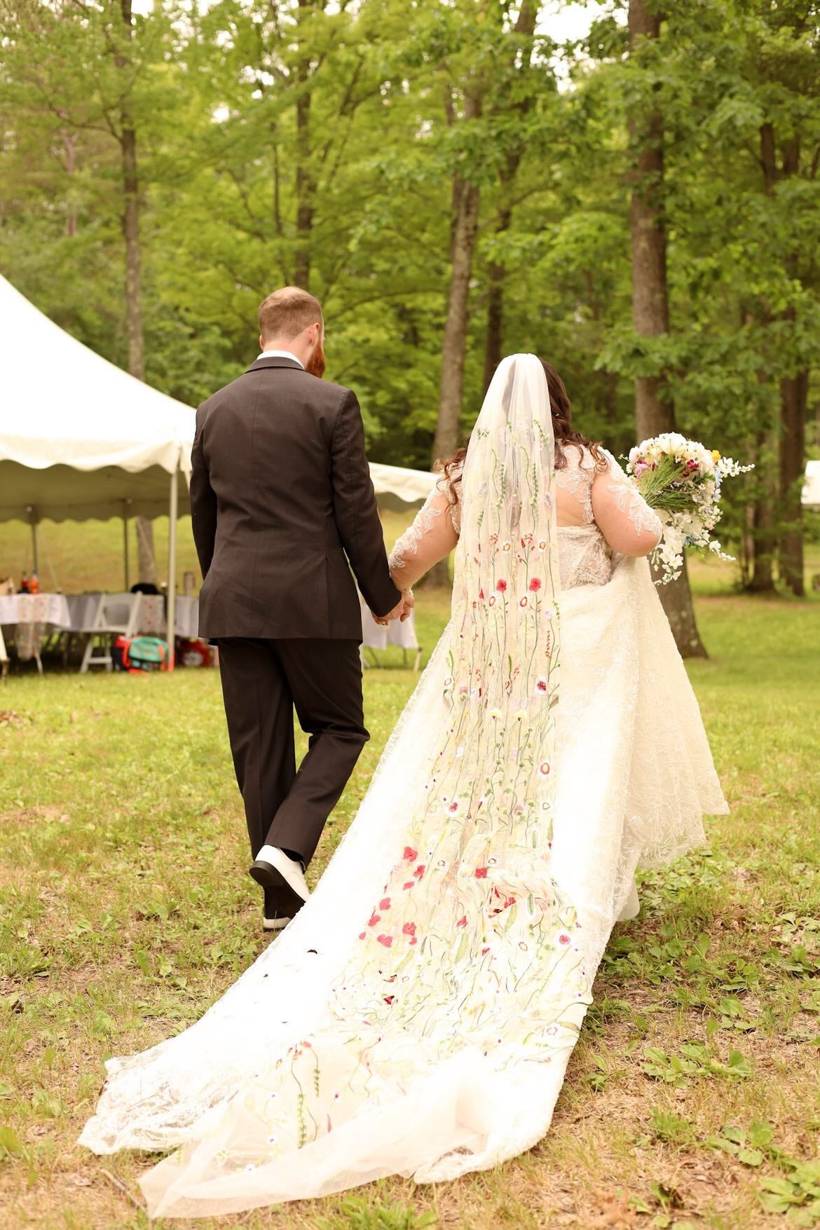 Orange Wildflower | Floral Wedding Veil