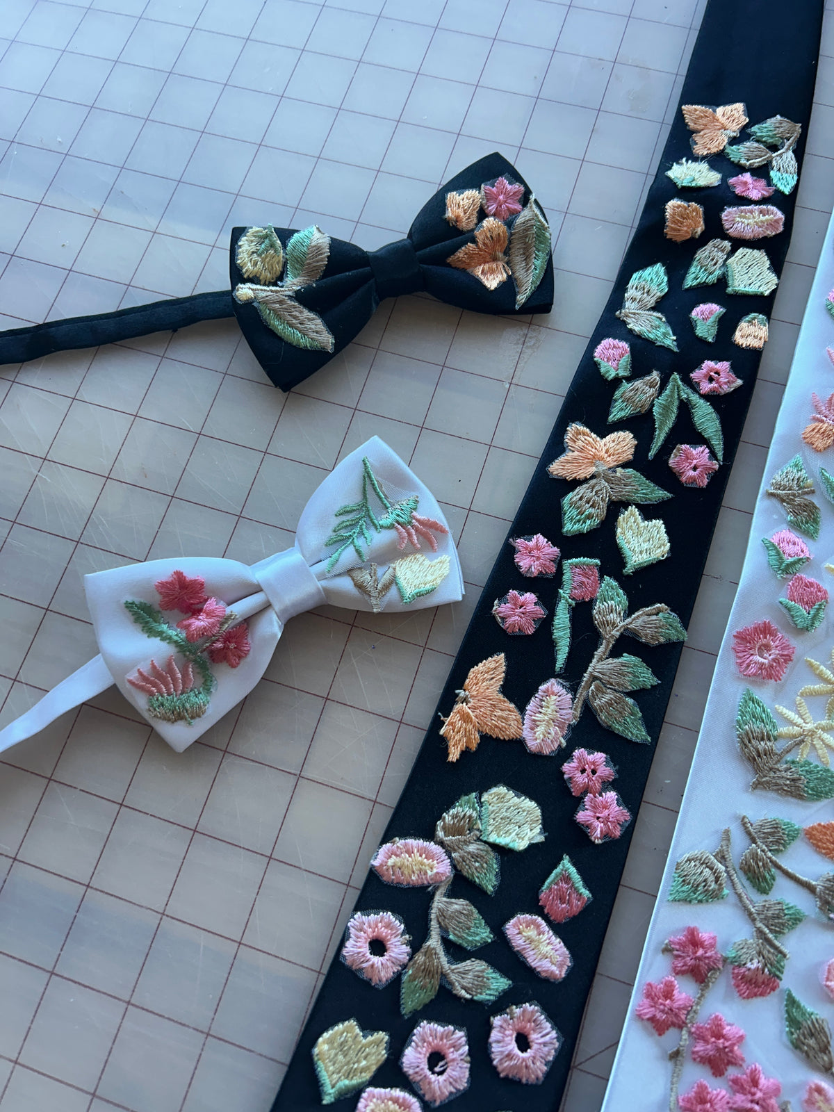 Springtime | Floral Embroidery Ties