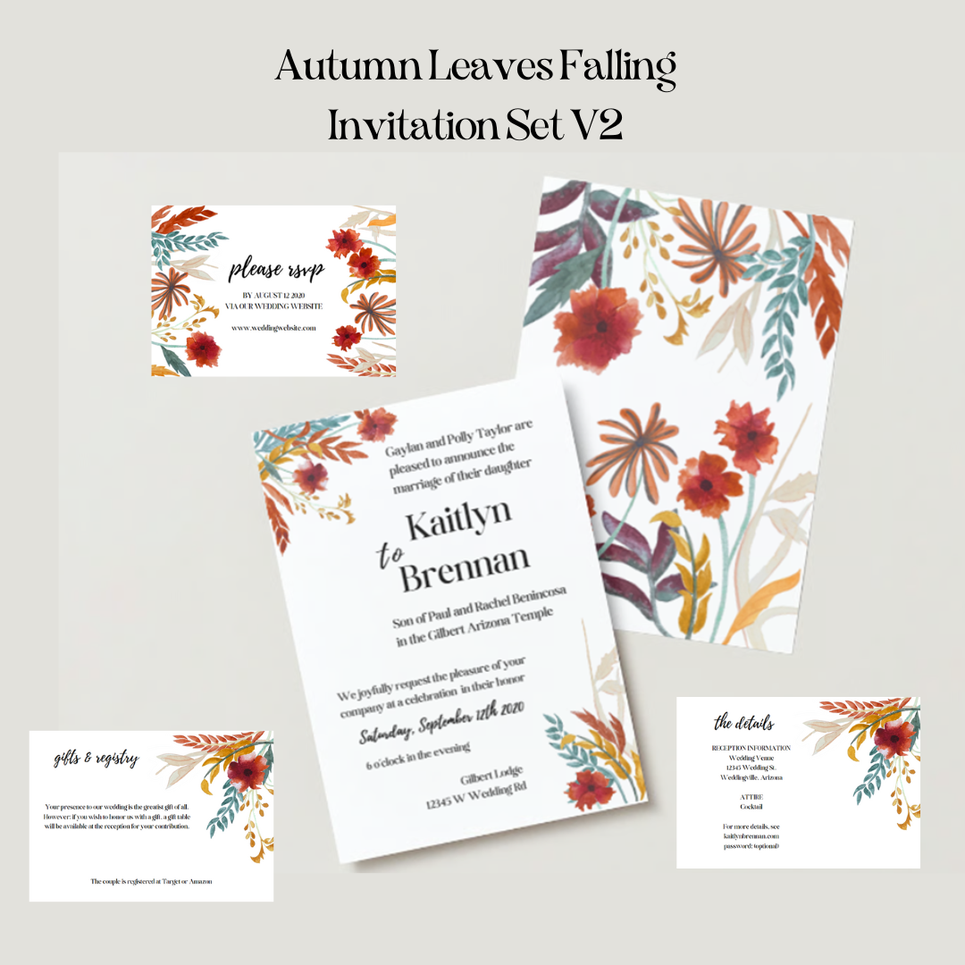 Autumn Leaves Falling | Digital Invitation Set (V2)