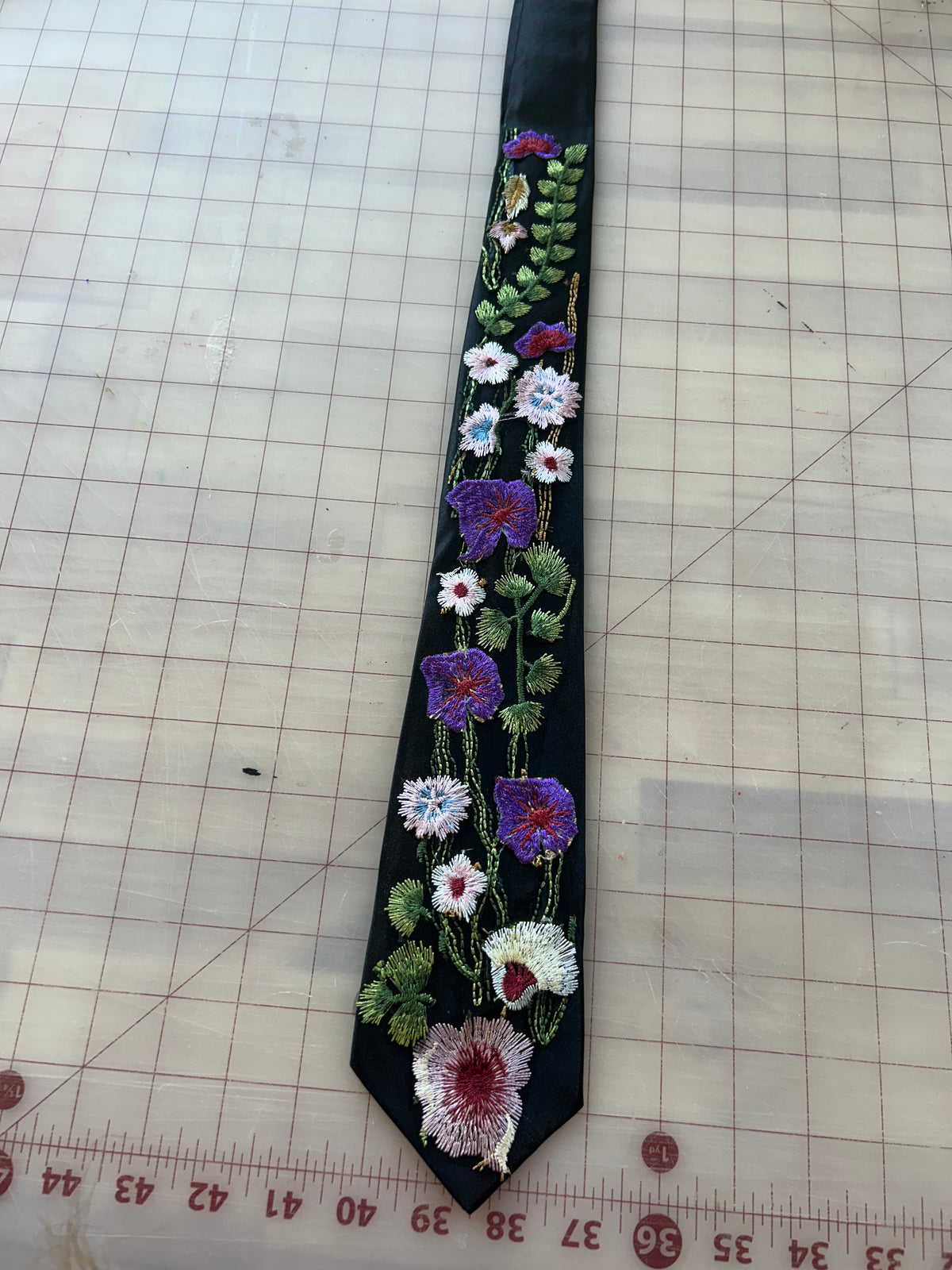 Purple Wildflower | Floral Embroidery Ties