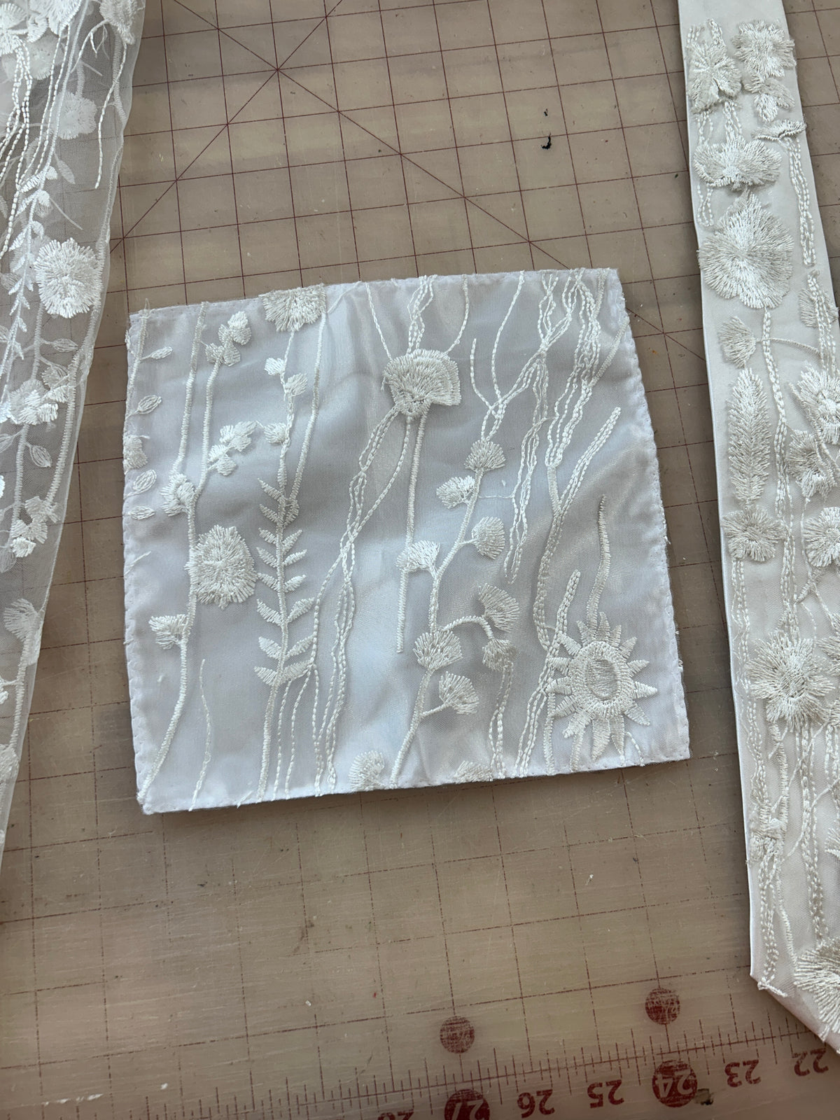 Ivory Wildflower | Floral Embroidery Ties
