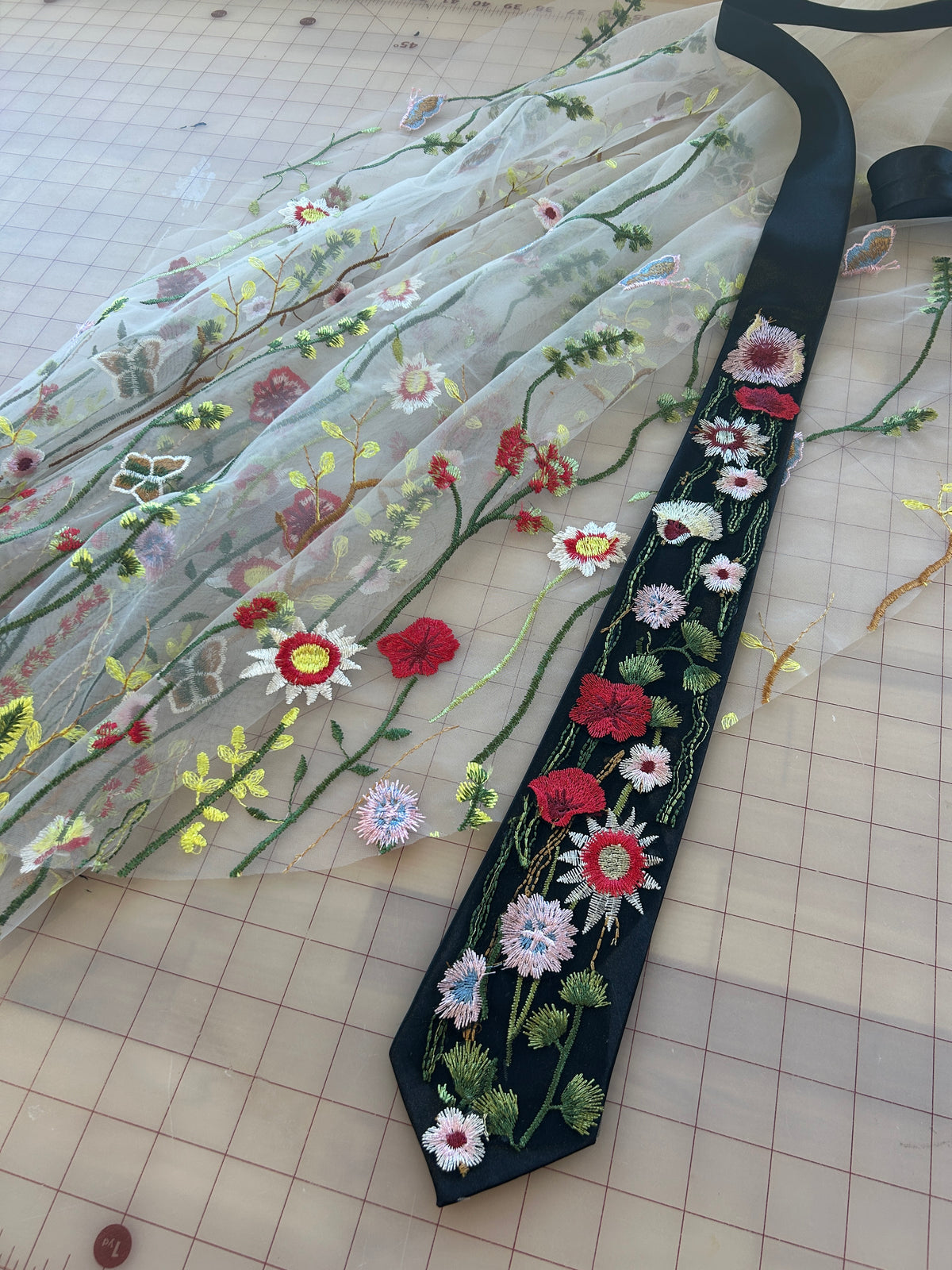 Vibrant Wildflower | Floral Embroidery Ties