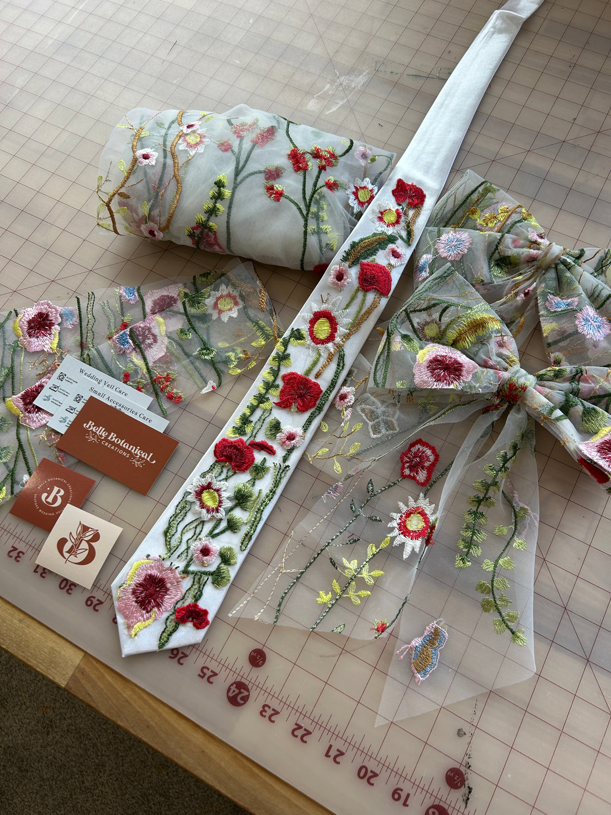 Vibrant Wildflower | Floral Embroidery Ties