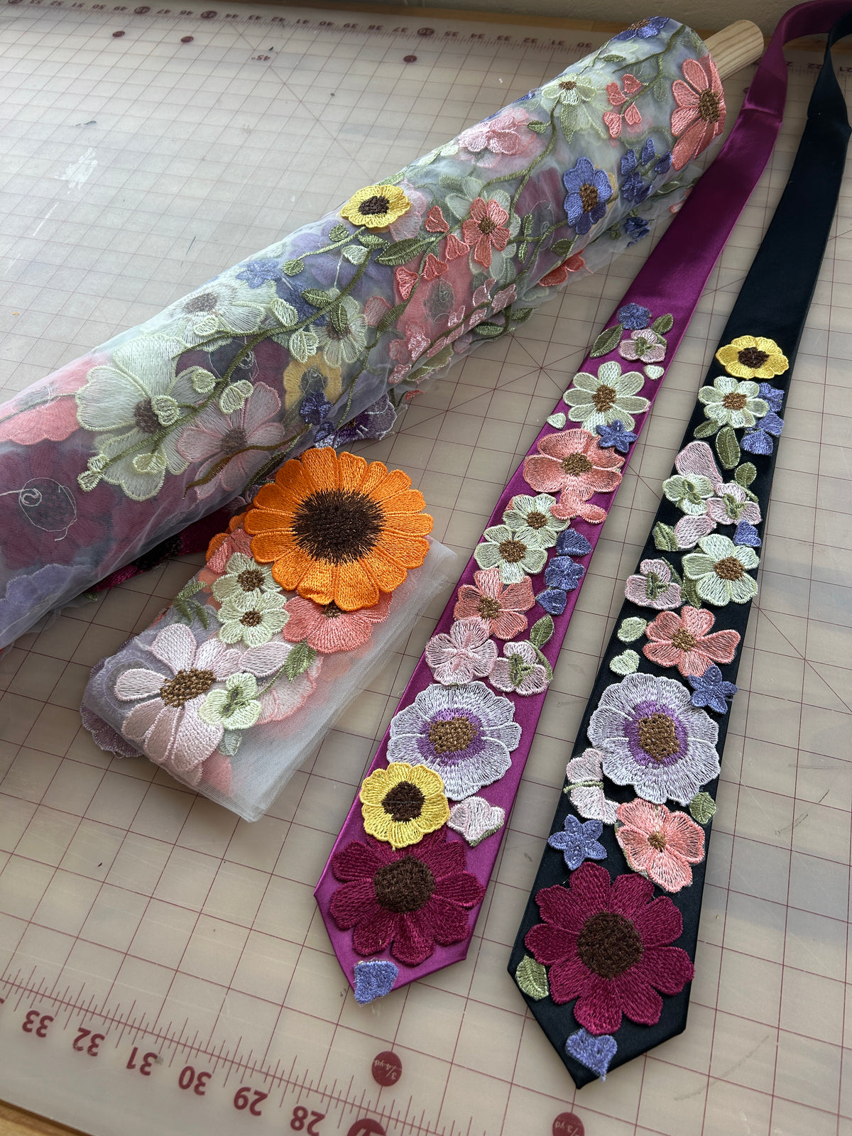 Betty's Garden | Floral Embroidery Ties