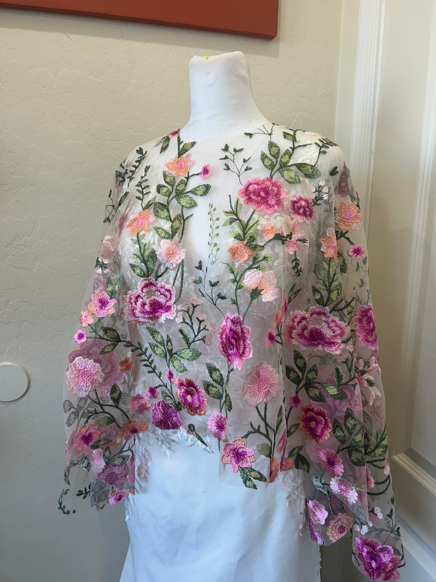 Peachy Rose Collection Capelets | Floral Embroidery