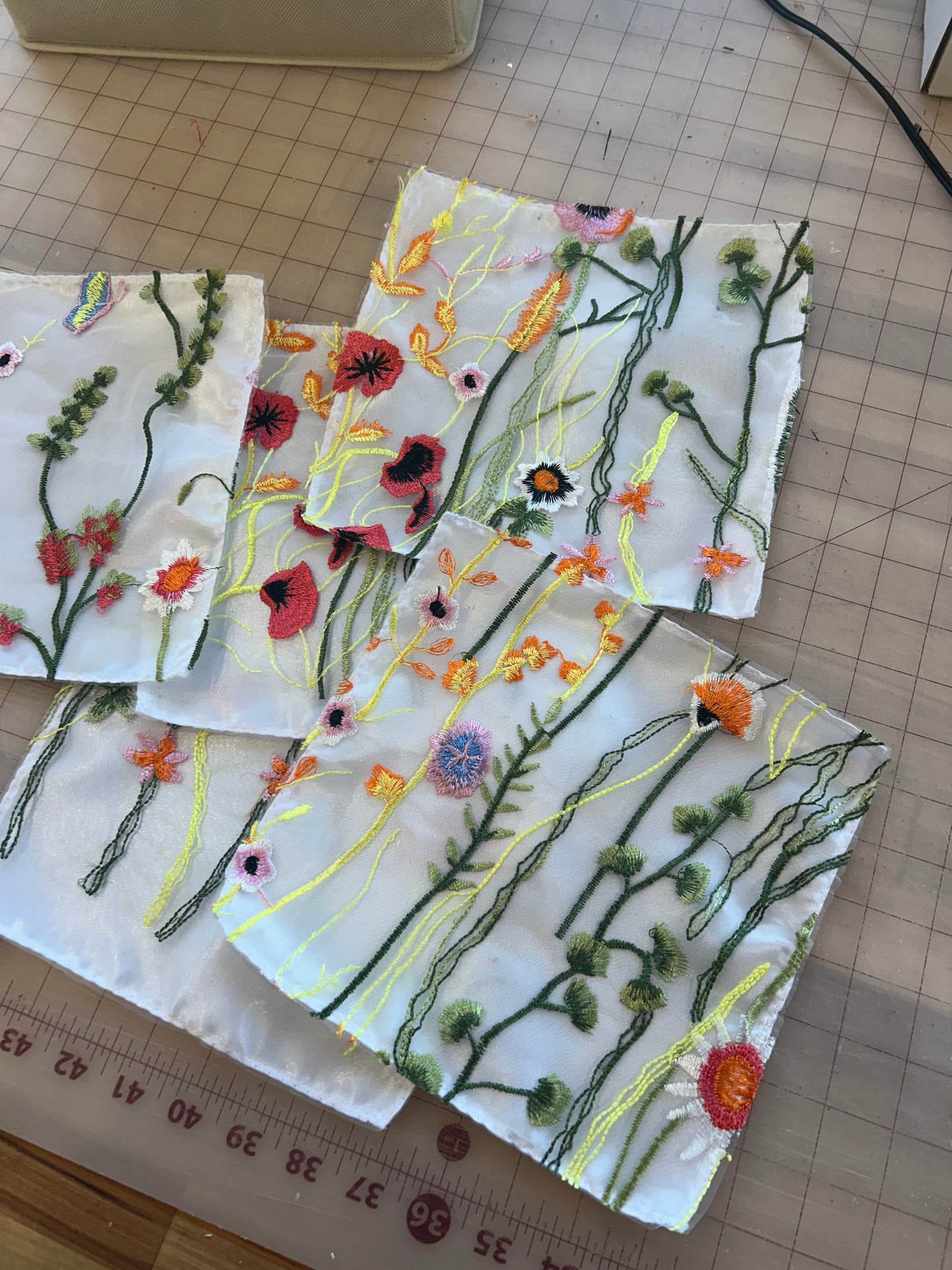 Embroidery Pocket Squares (multiple options) | Floral