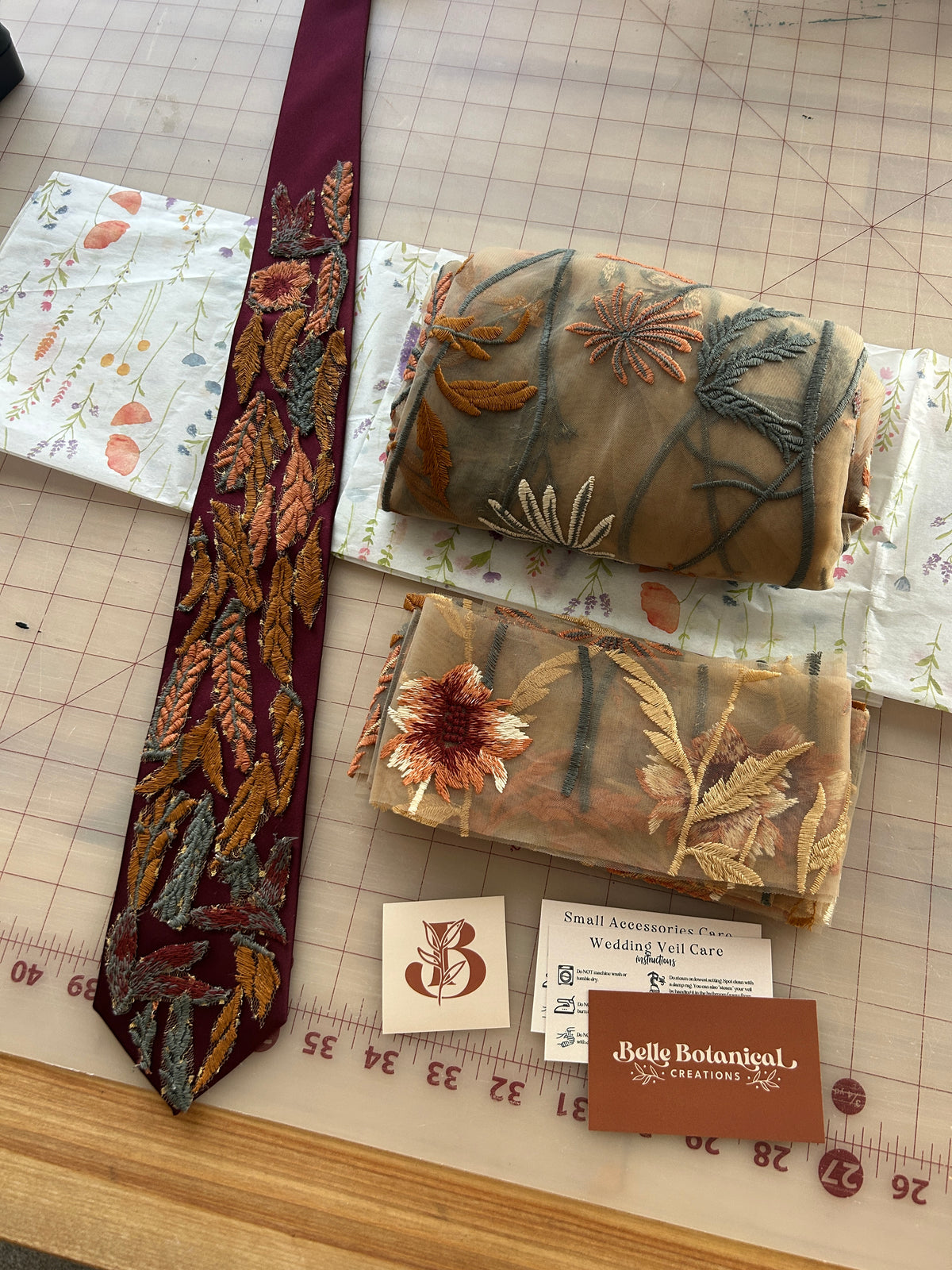 Autumn Leaves Falling | Autumn Colors | Floral Embroidery Ties