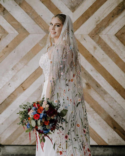 Vibrant Wildflower | Floral Wedding Veil