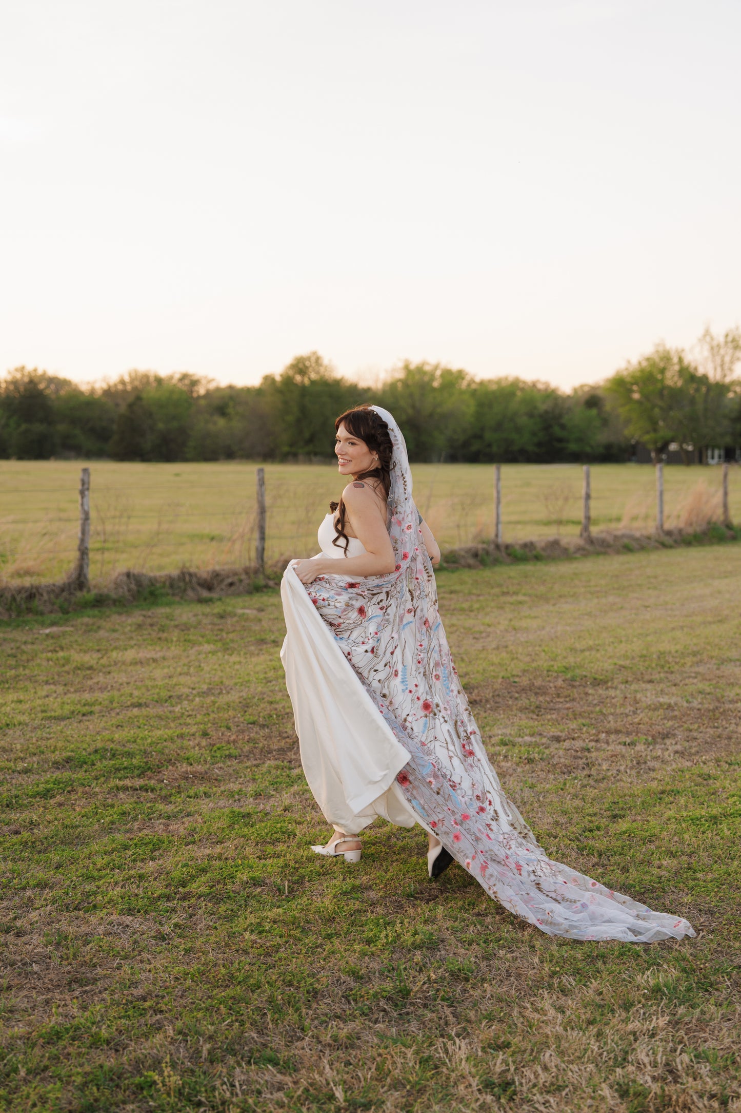 Pink Wildflower | Floral Wedding Veil