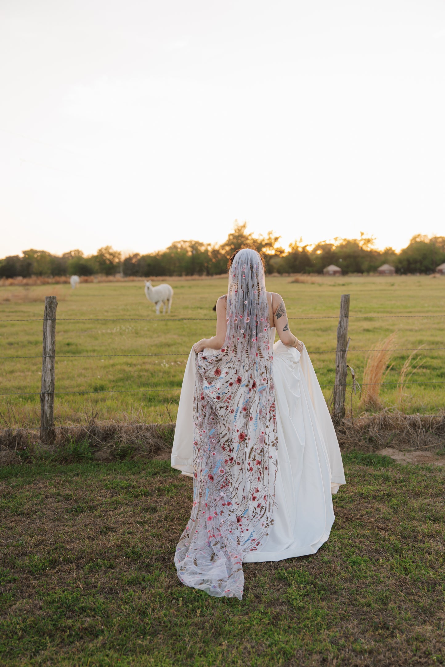 Pink Wildflower | Floral Wedding Veil