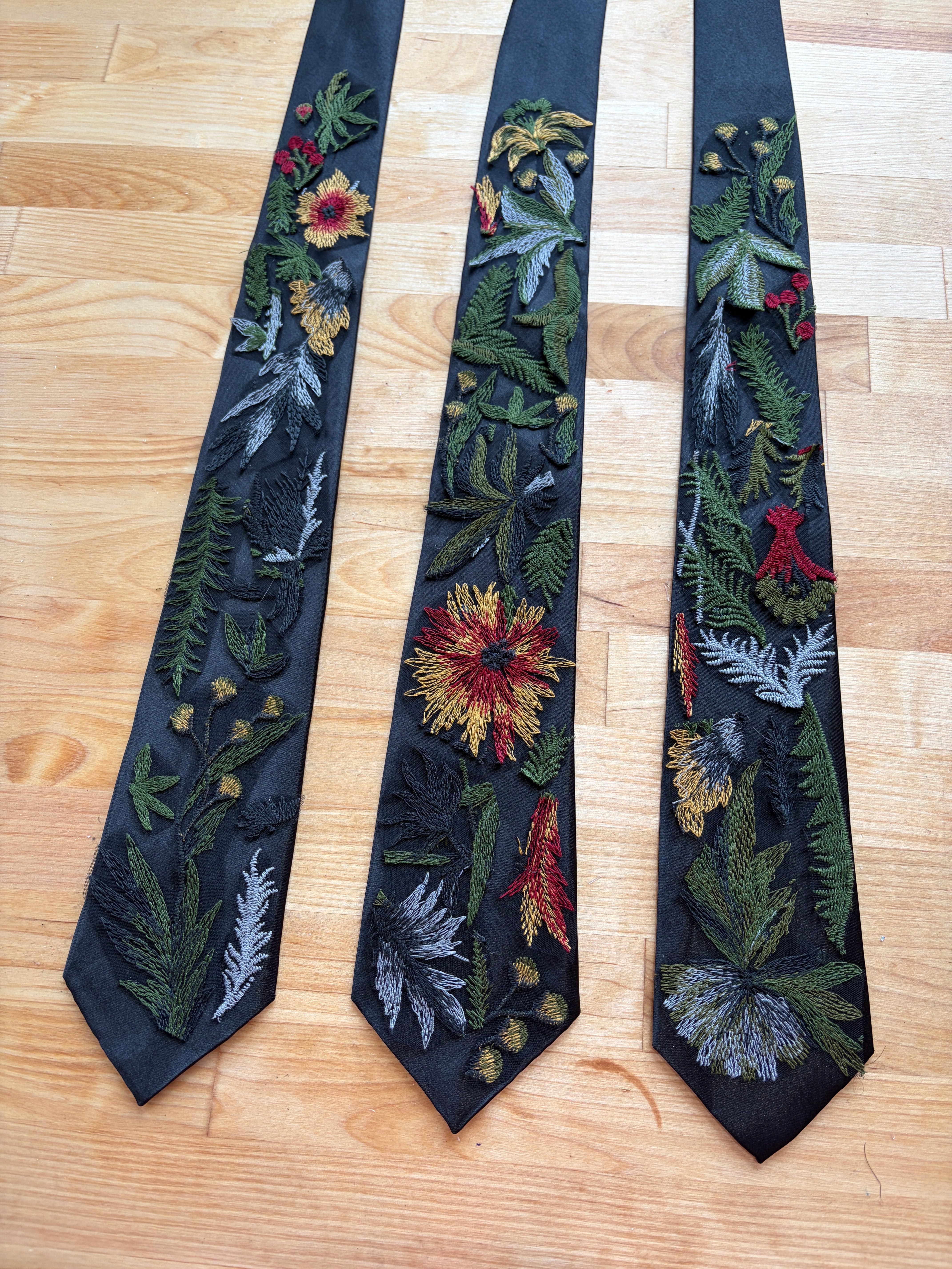 Enchanted Forest | Floral Embroidery Ties – Belle Botanical Creations LLC