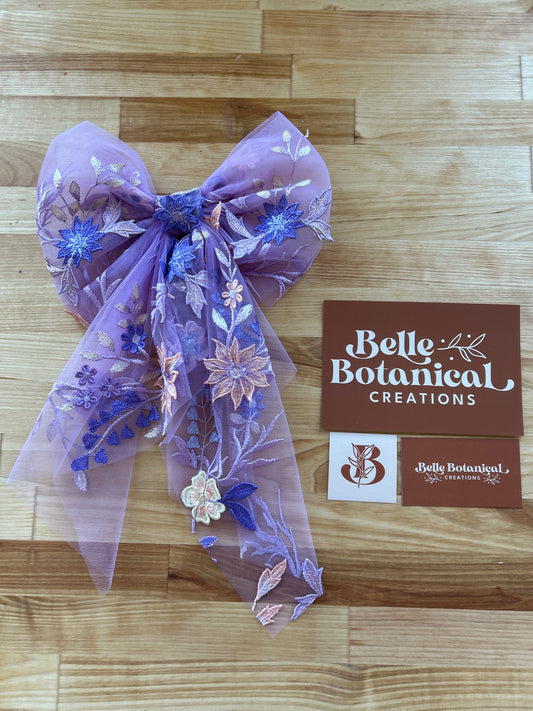 Purple Starry Night | Floral Hair Bow
