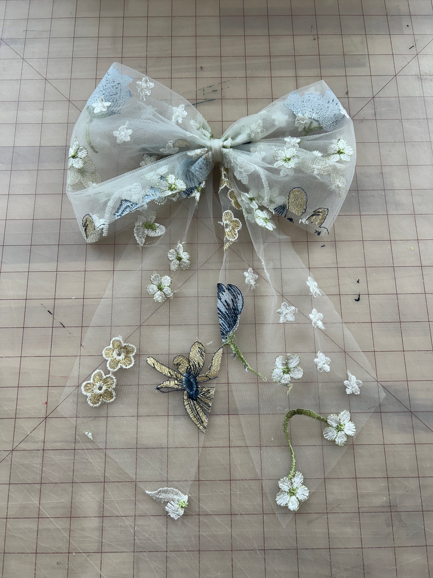 Blue Winter | Floral Hair Bow