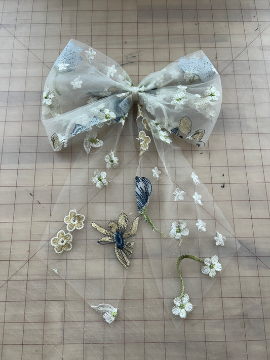 Blue Winter | Floral Hair Bow