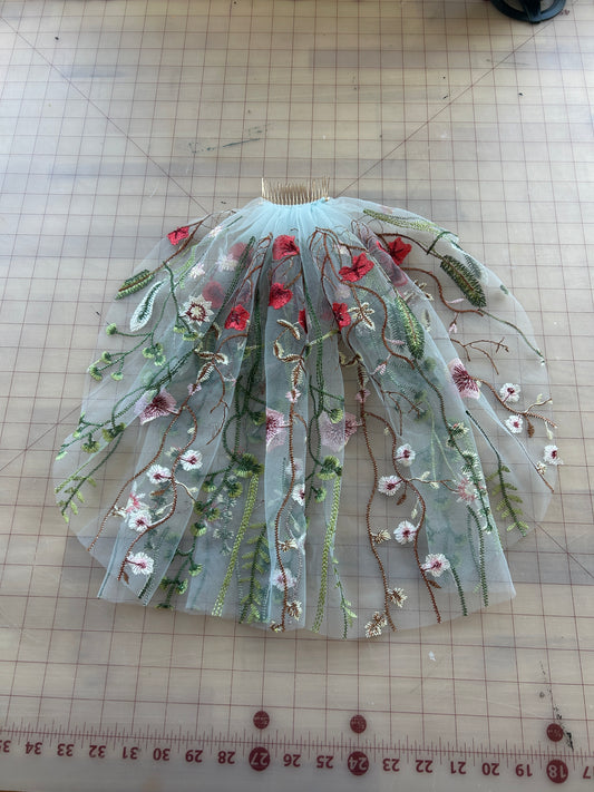 2-Tier Light Blue Wildflower 16" (Ready to Ship, Final Sale)
