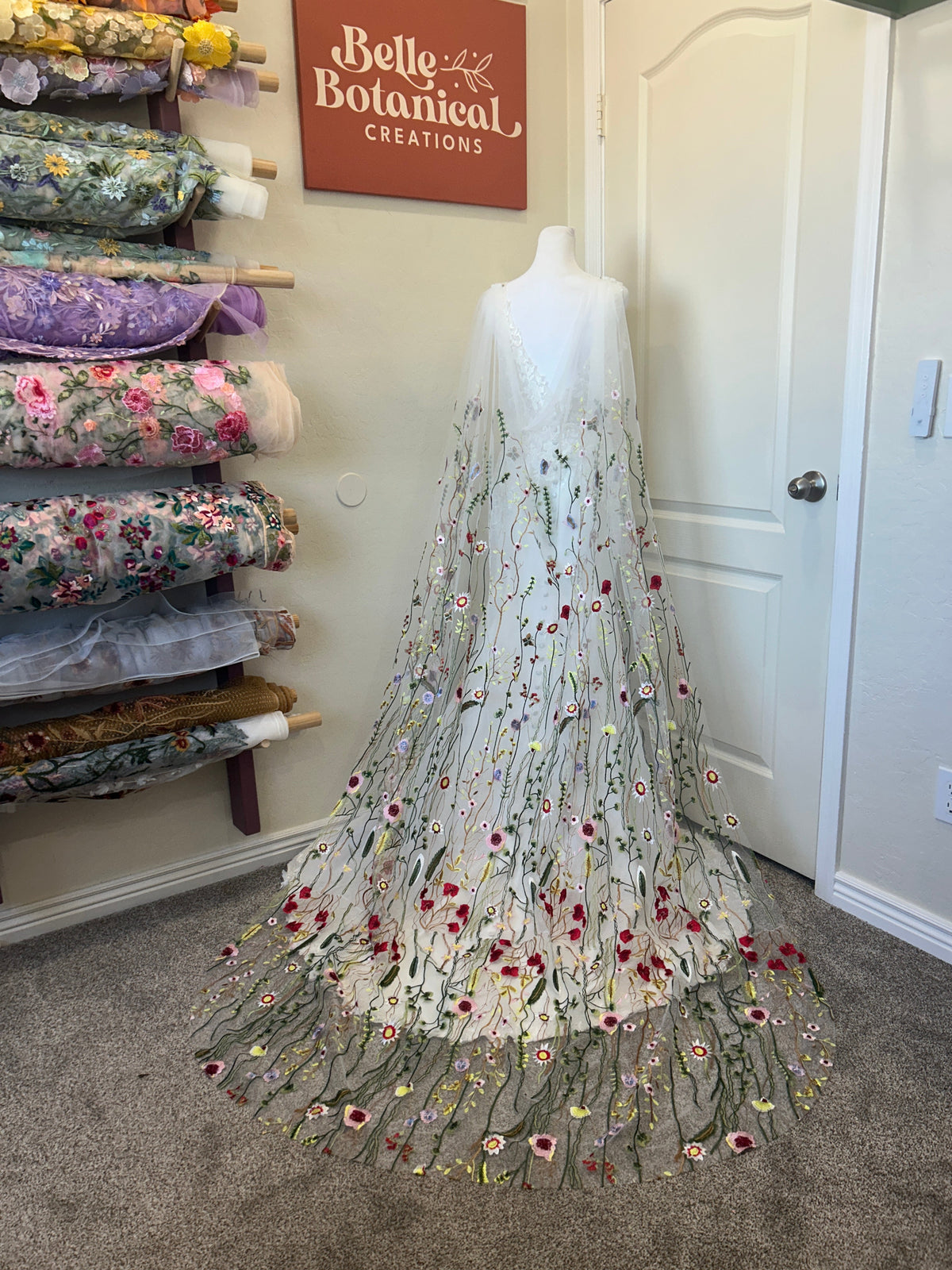 Vibrant Wildflower Cape | Floral Wedding Veil