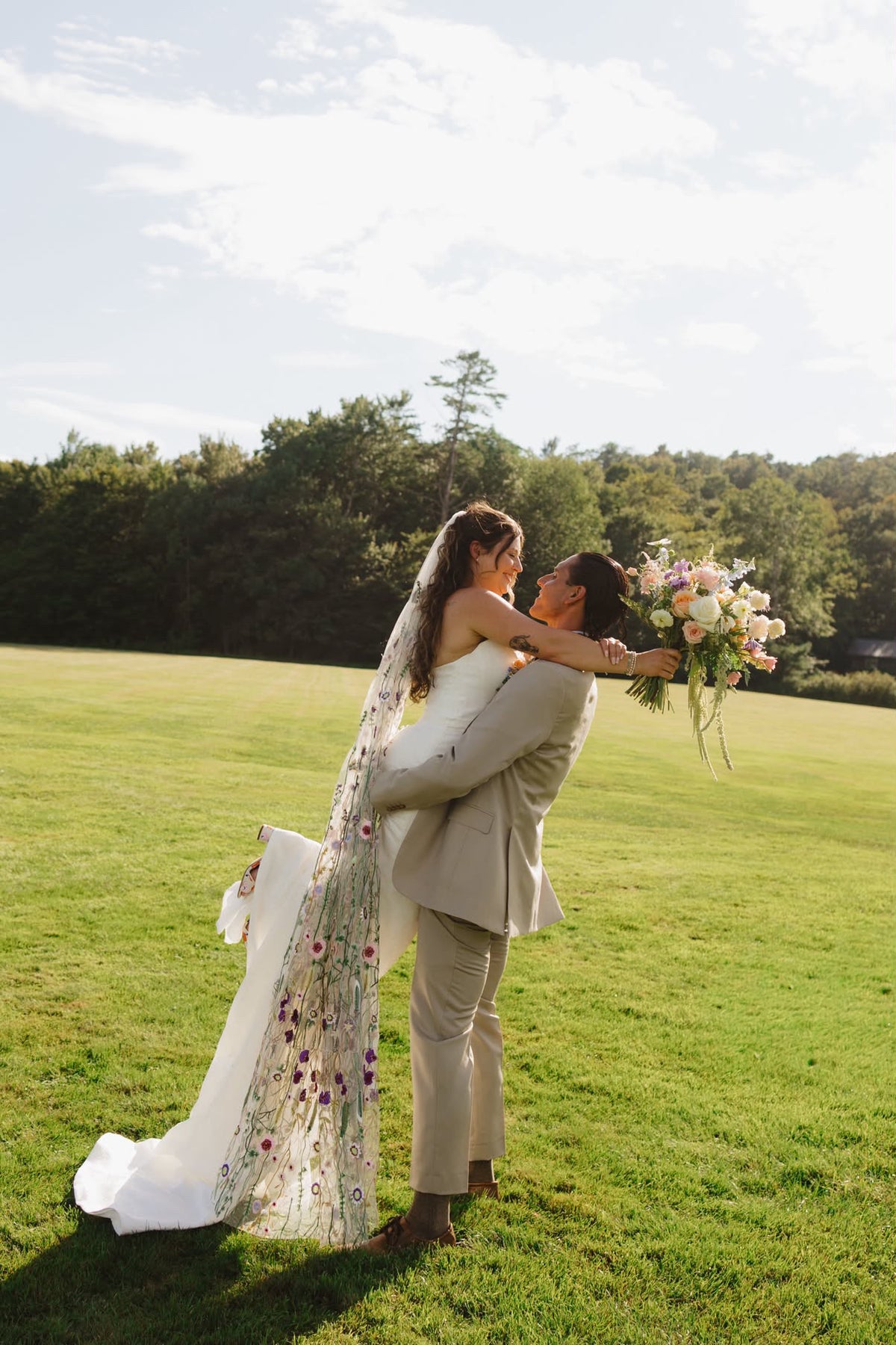 Purple Wildflower | Floral Wedding Veil
