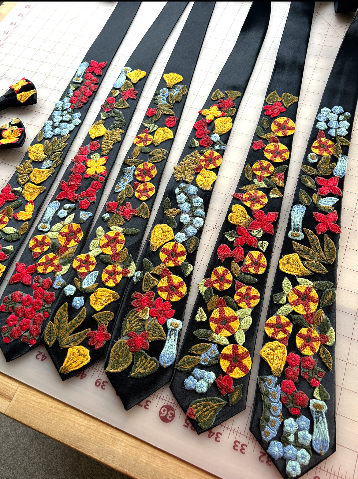 Earth Tones | Floral Embroidery Ties