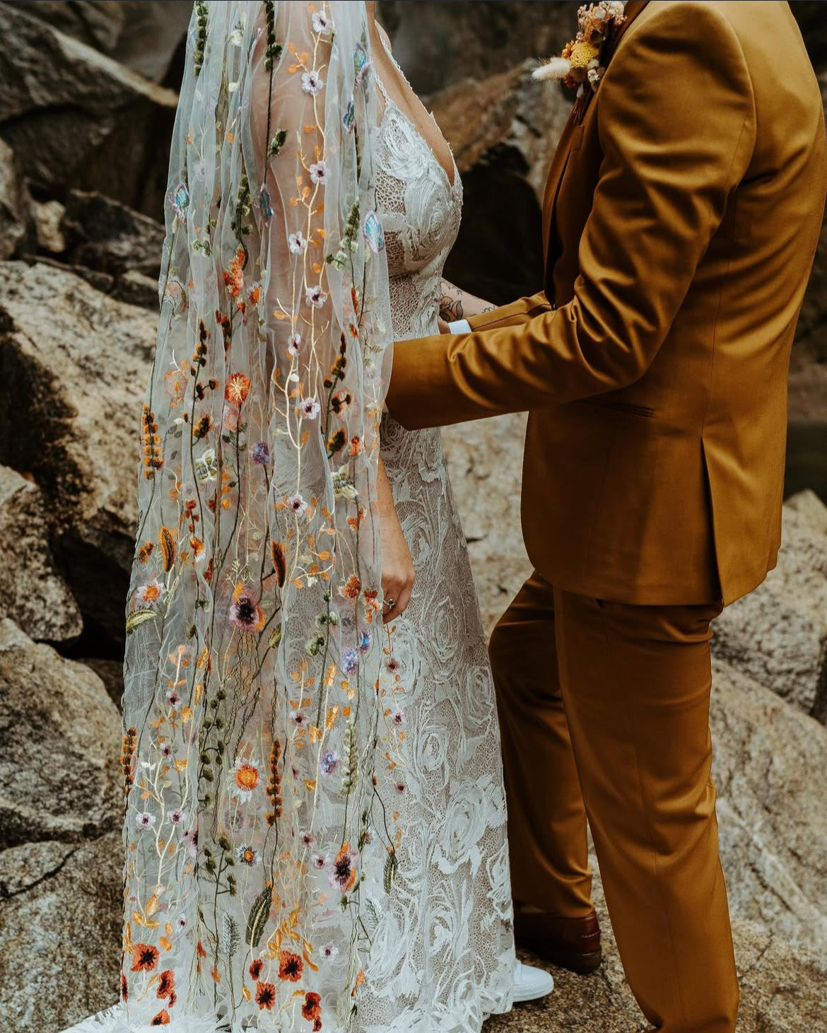 Orange Wildflower | Floral Wedding Veil