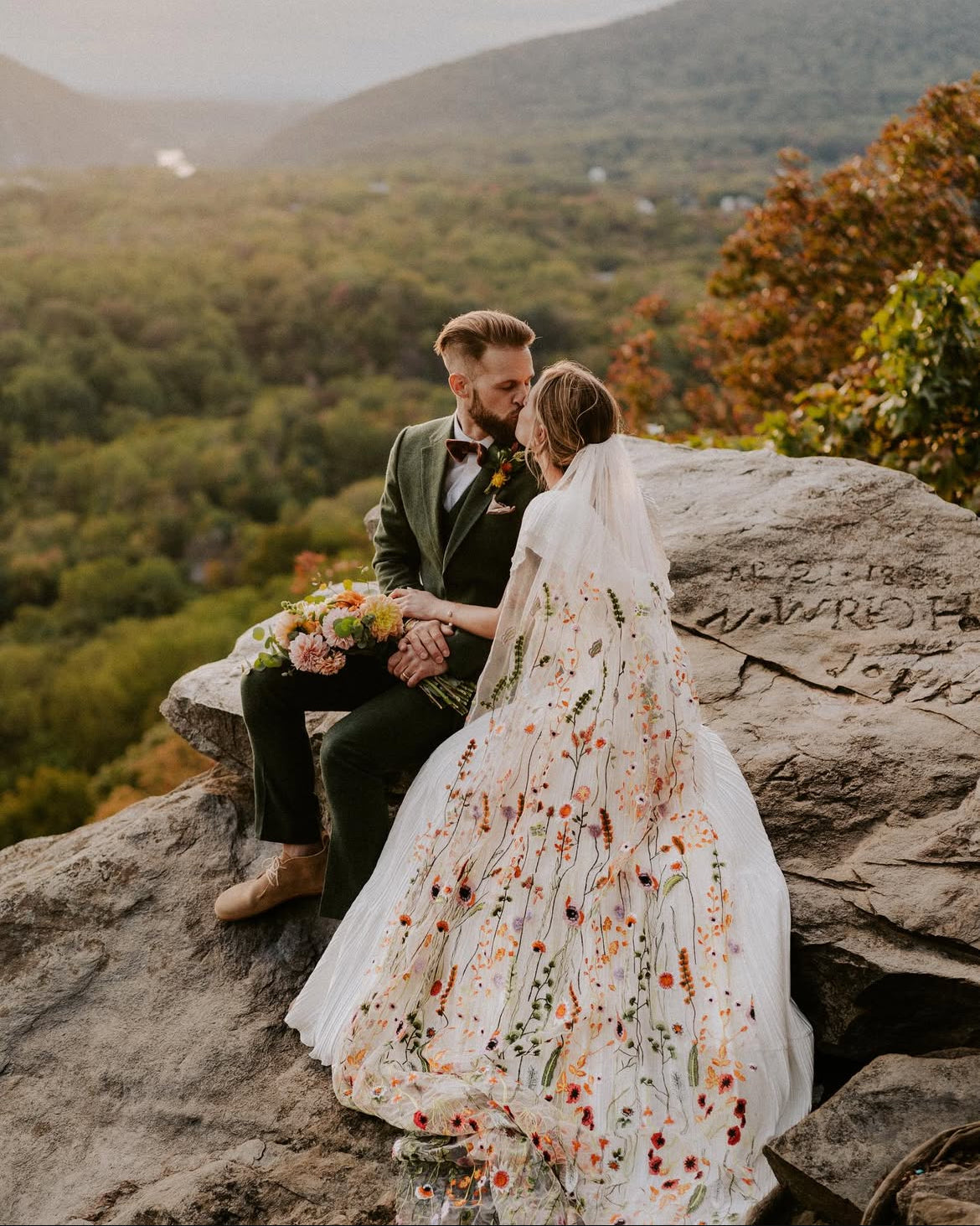 Orange Wildflower | Floral Wedding Veil
