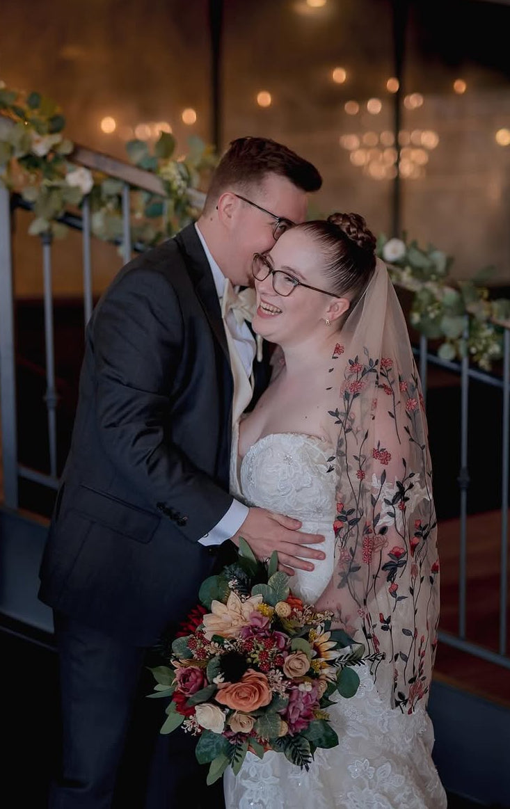 ワンピース DOT FLOWER VEIL DRESS Rose Garden Veil (Limited Edition) | Floral Wedding Veil – Belle