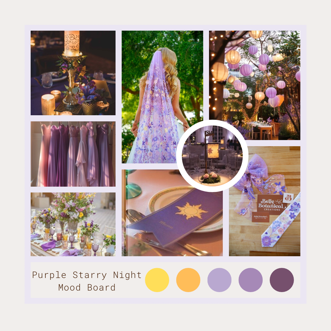 Purple Starry Night | Floral Wedding Veil