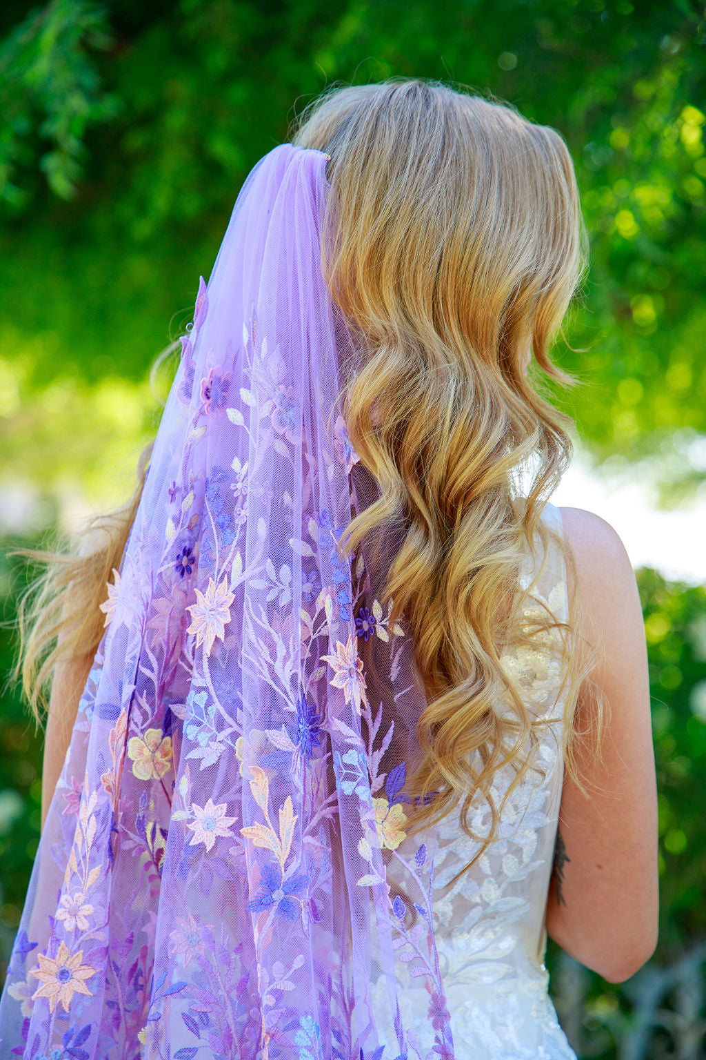 Purple Starry Night | Floral Wedding Veil