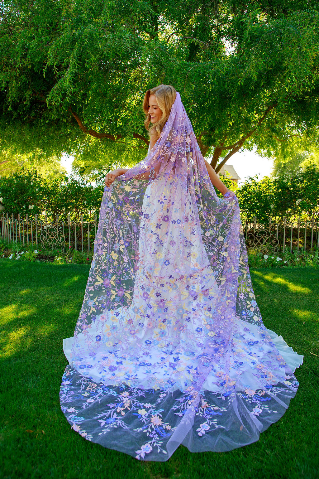 Purple Starry Night | Floral Wedding Veil