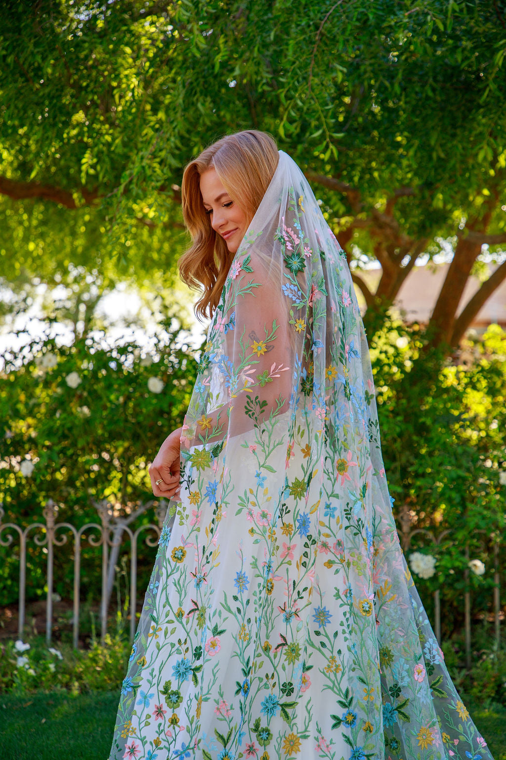 Pink Starry Night | Floral Wedding Veil