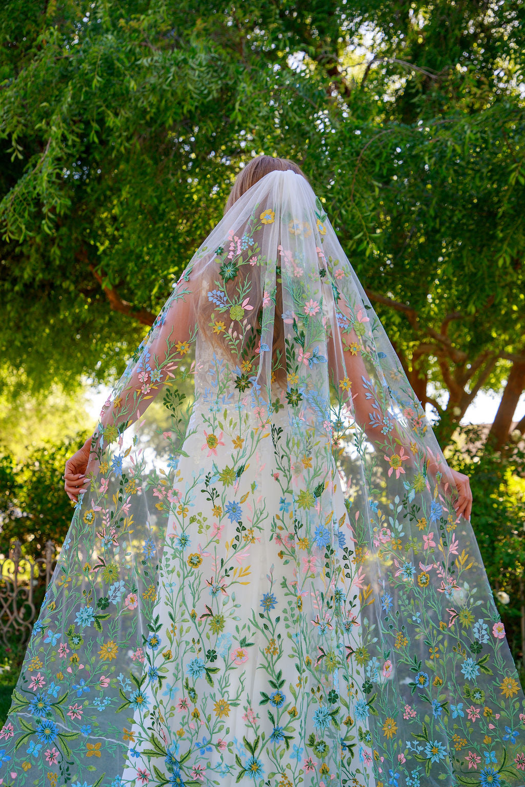 Pink Starry Night | Floral Wedding Veil