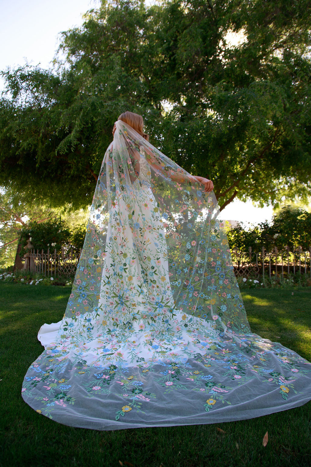 Pink Starry Night | Floral Wedding Veil