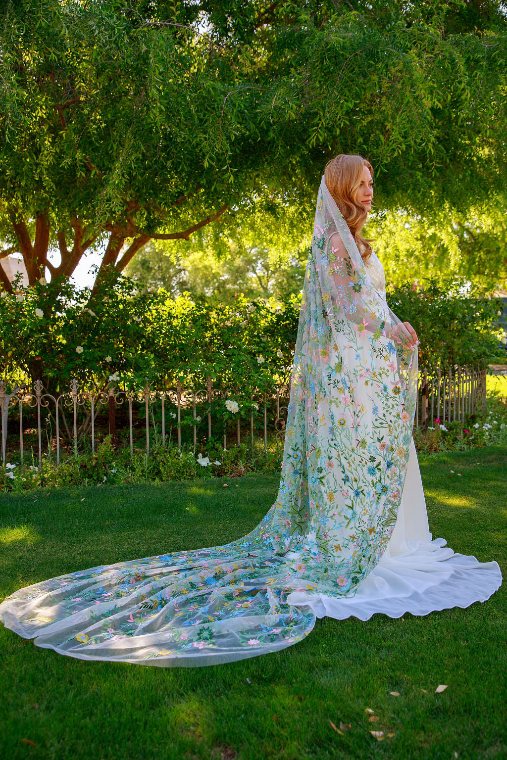 Pink Starry Night | Floral Wedding Veil
