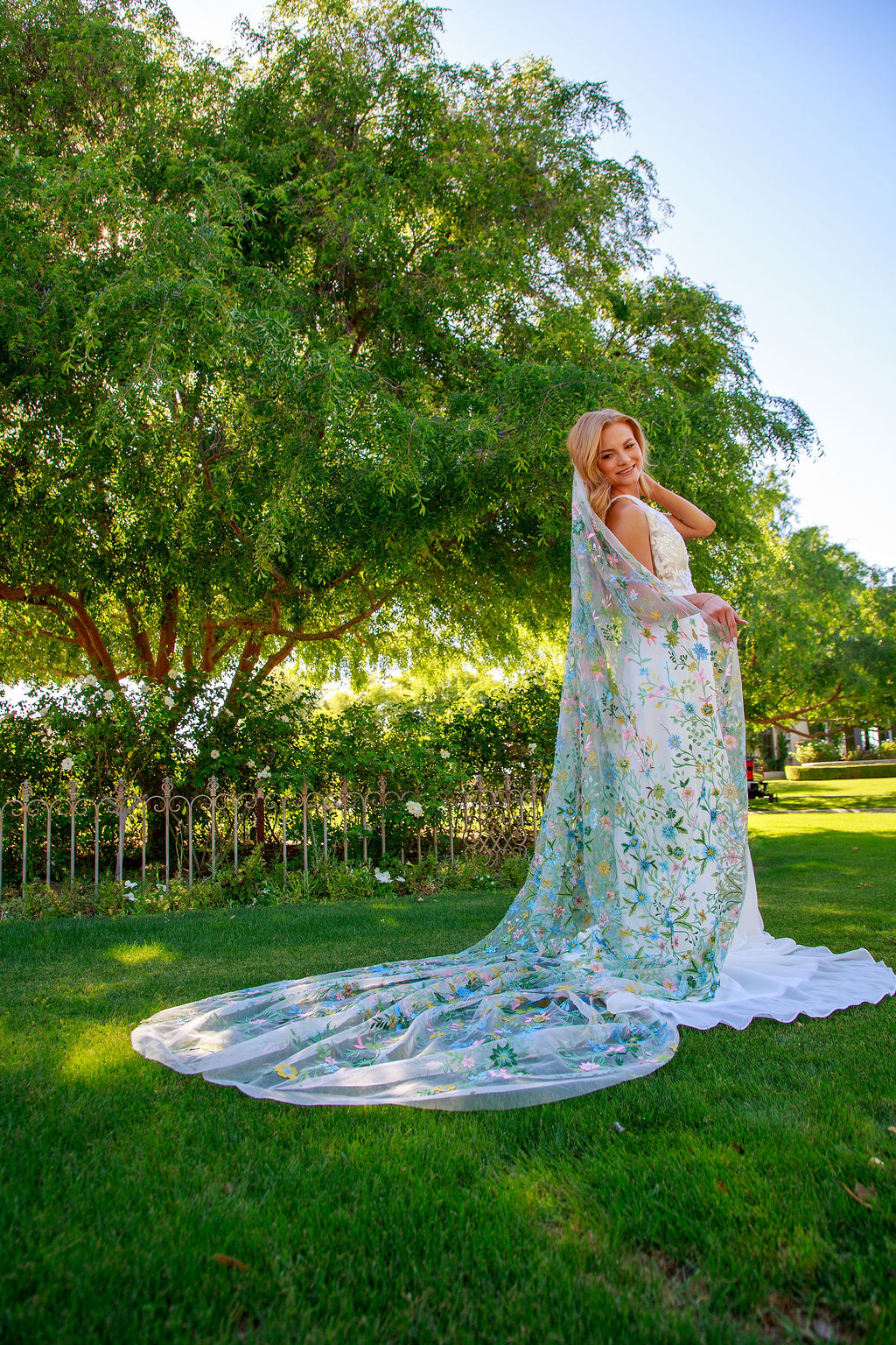 Pink Starry Night | Floral Wedding Veil