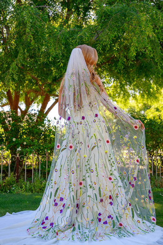 01. Floral Embroidery Wedding Veils Belle Botanical Creations LLC 01. Floral Embroidery Wedding Veils Belle Botanical Creations LLC