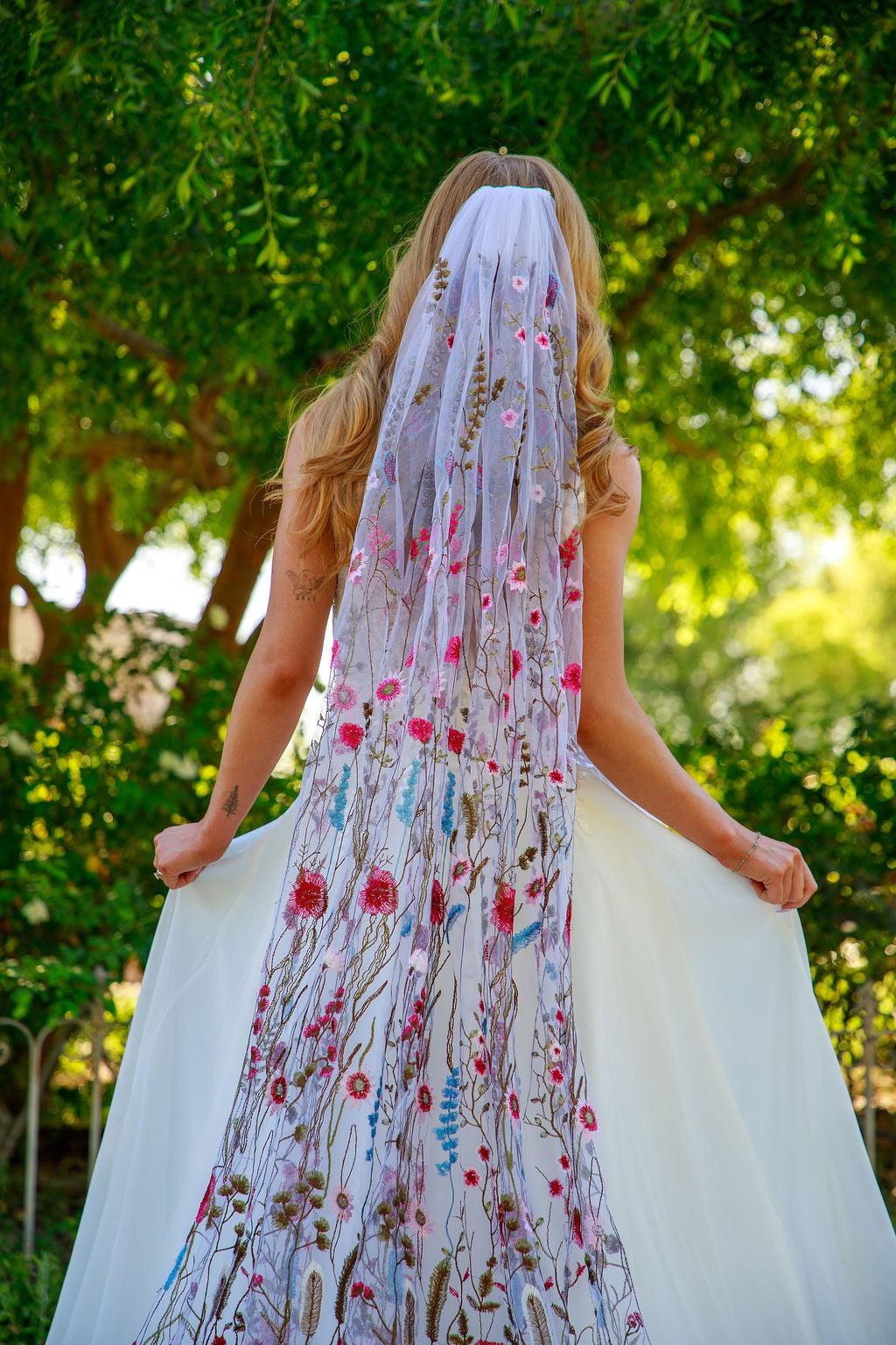 Pink Wildflower | Floral Wedding Veil