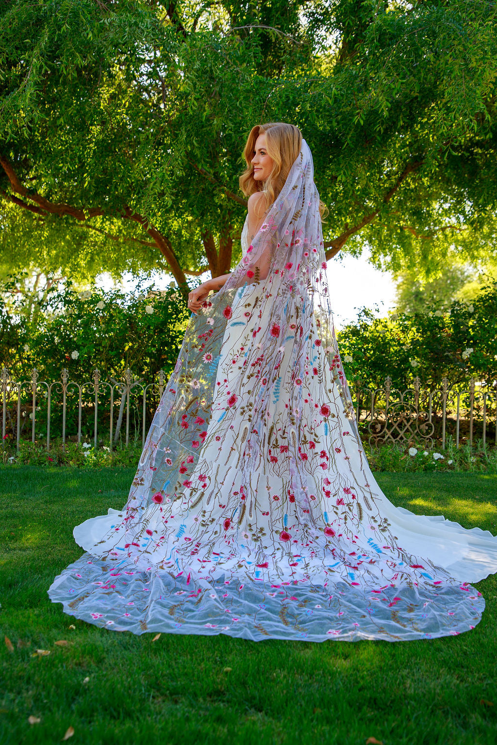 Pink Wildflower | Floral Wedding Veil Belle Botanical Creations LLC Pink Wildflower | Floral Wedding Veil Belle Botanical Creations LLC
