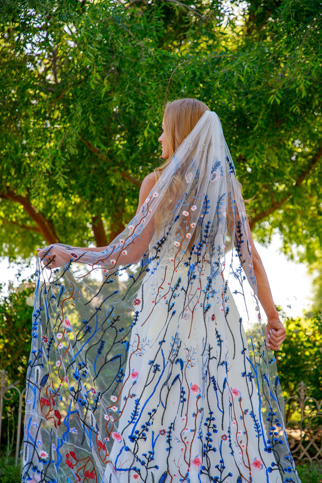 Blue Wildflower | Floral Wedding Veil