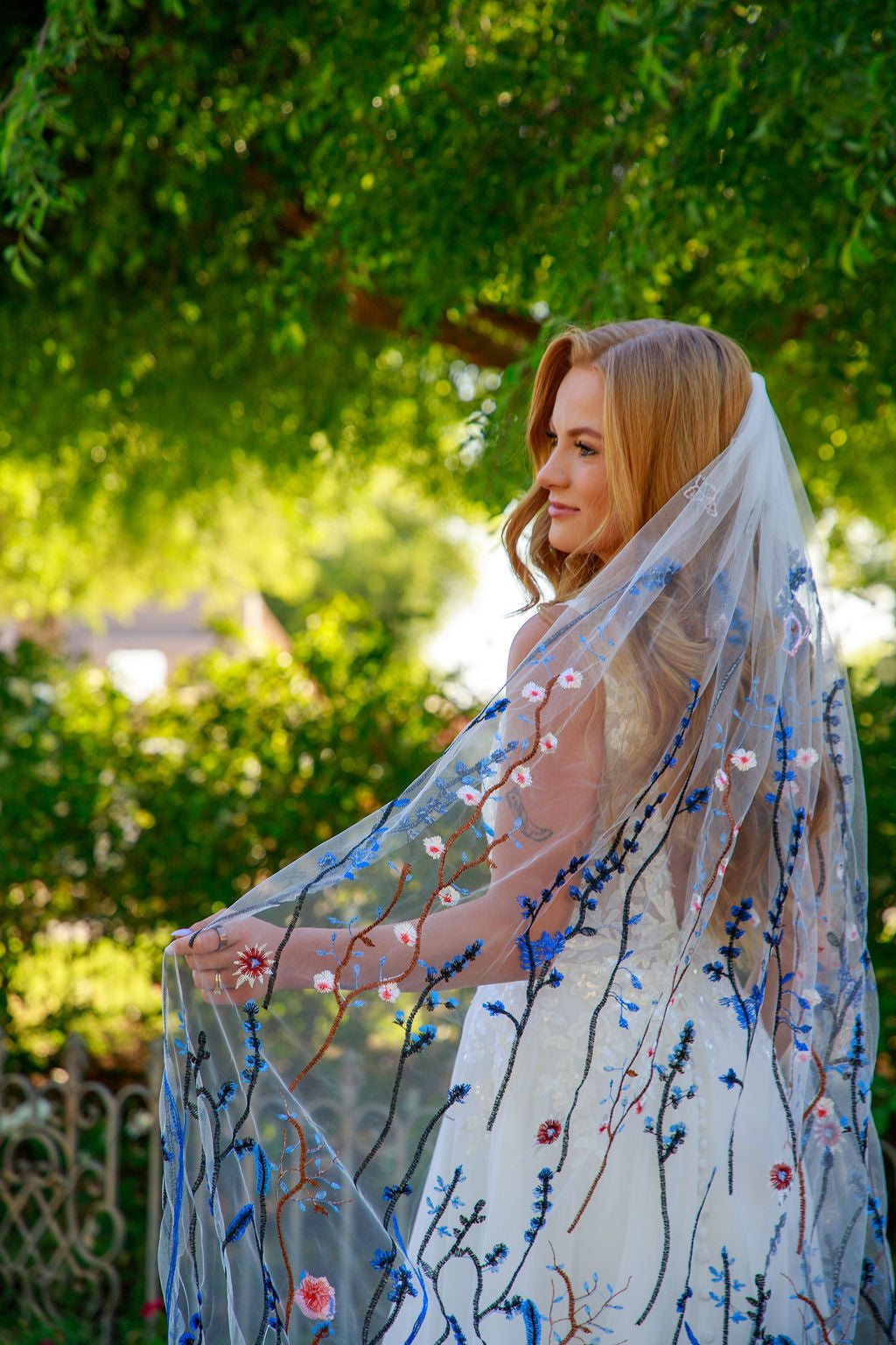 Blue Wildflower | Floral Wedding Veil