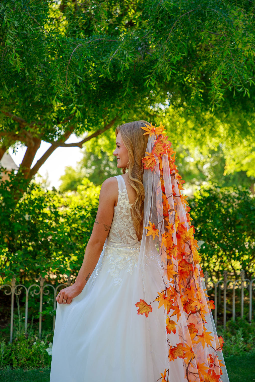 Autumn Foliage | Maple Leaves Wedding Veil