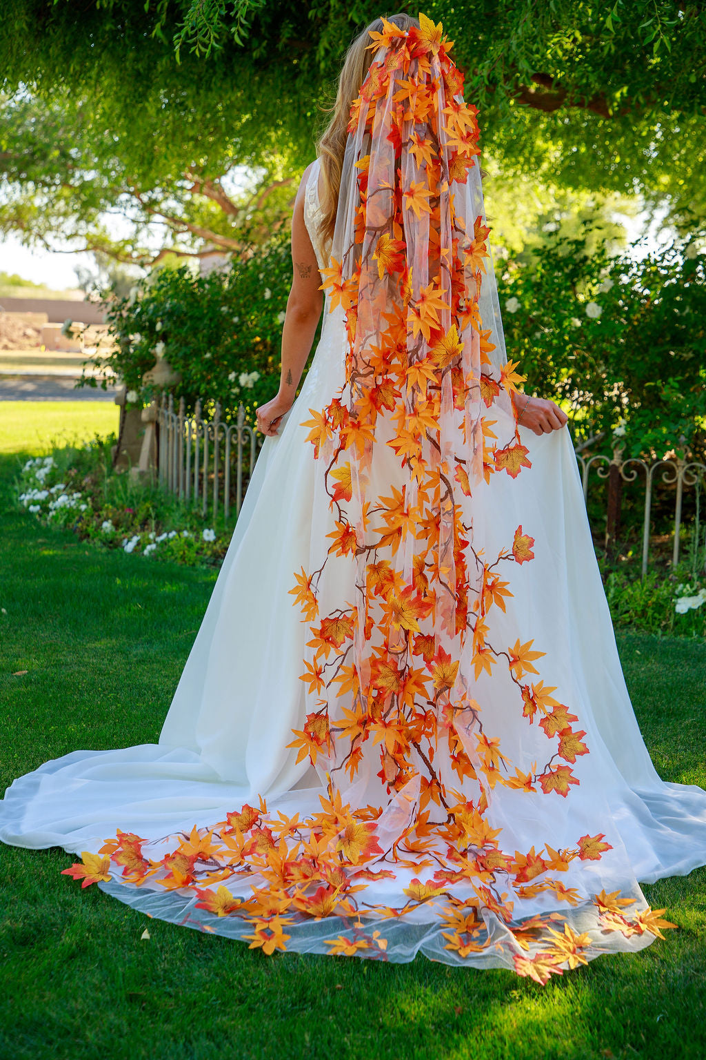 Autumn Foliage | Maple Leaves Wedding Veil