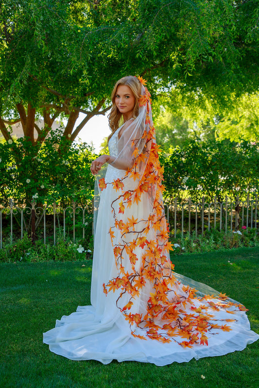 Autumn Foliage | Maple Leaves Wedding Veil