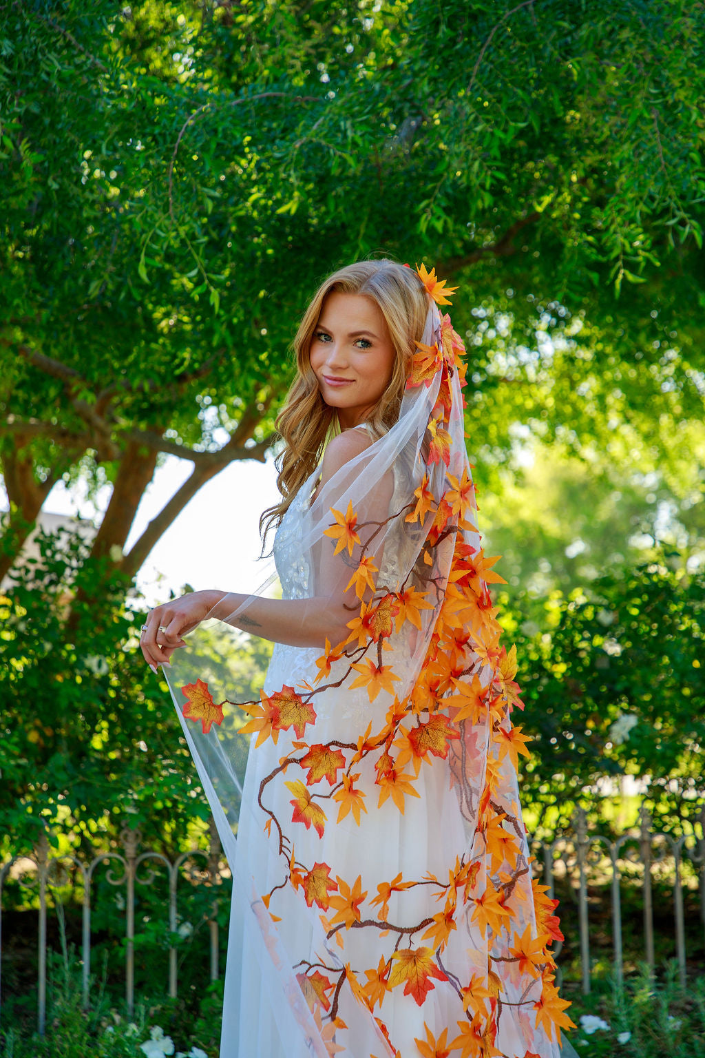 Autumn Foliage | Maple Leaves Wedding Veil