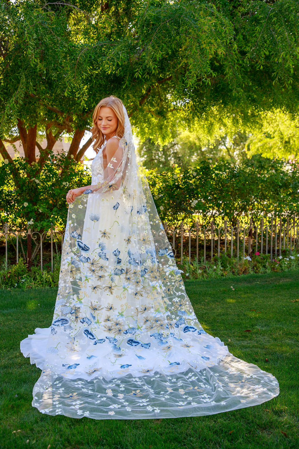 Blue Winter | Floral Wedding Veil