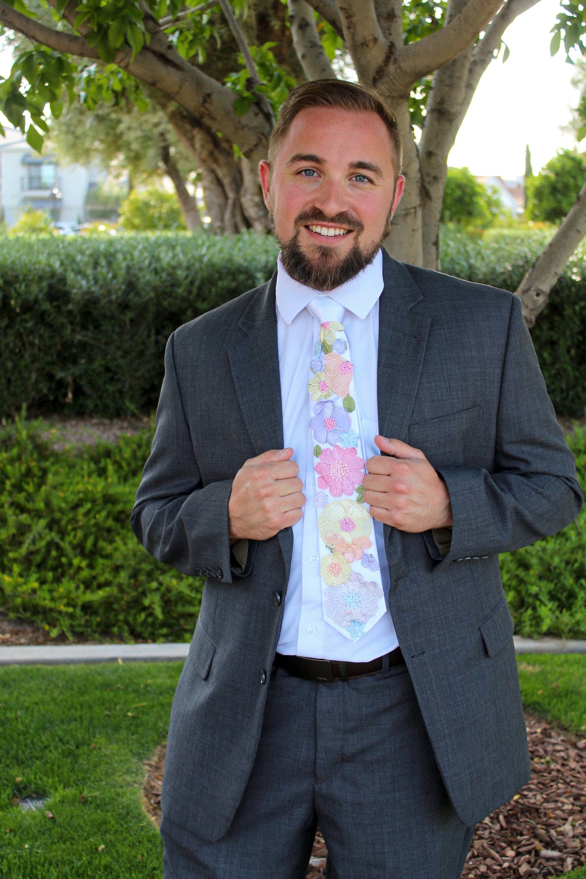 Lavender Haze | Floral Embroidery Ties